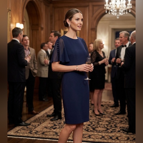 Calvin Klein Dresses & Skirts - Calvin Klein Navy Midi Cocktail Dress